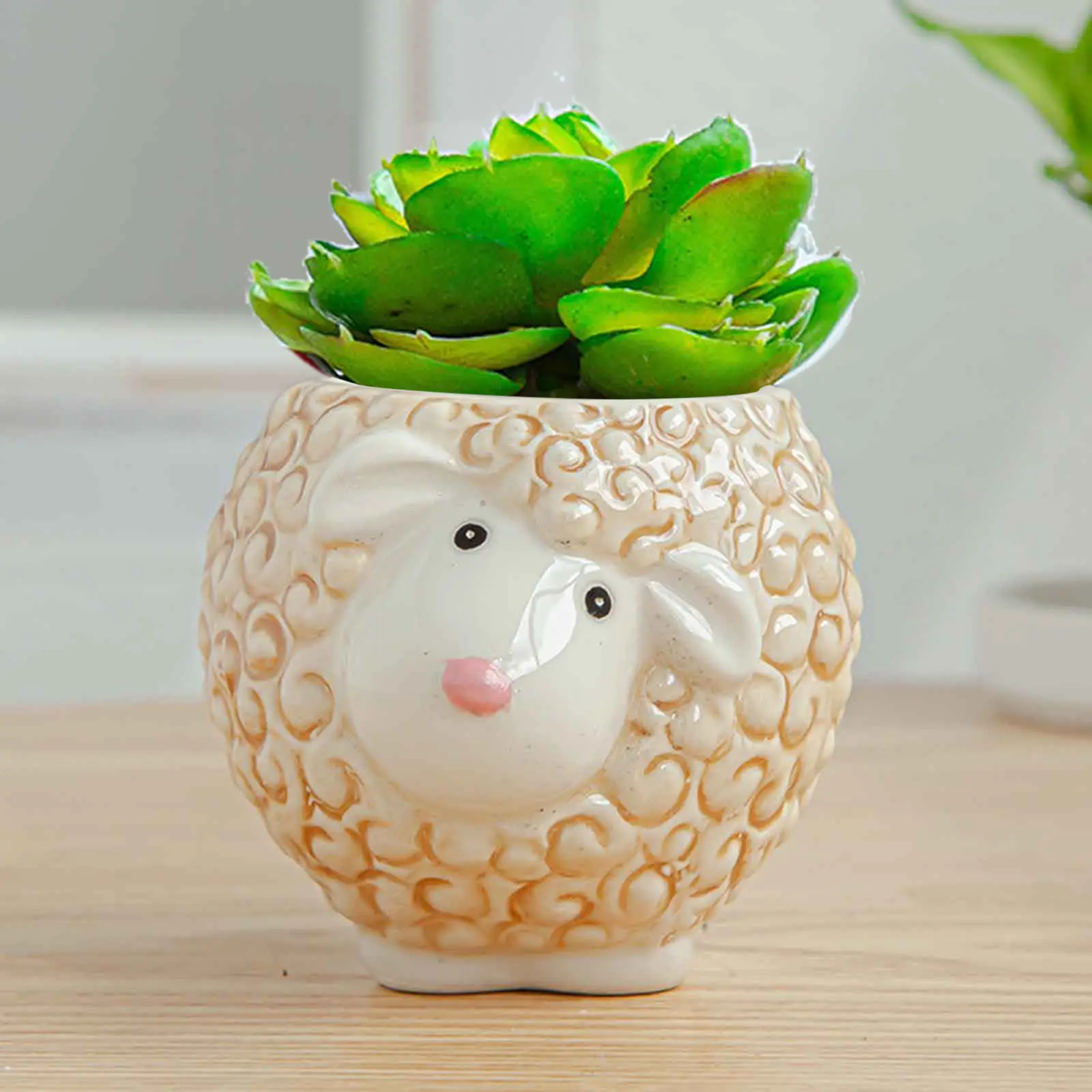 Wholesale Garden Supplies Pot Bonsai Ceramic Mini Animal for Succulent Flower Plant Handmade Cartoon Shopping Mall Decoration