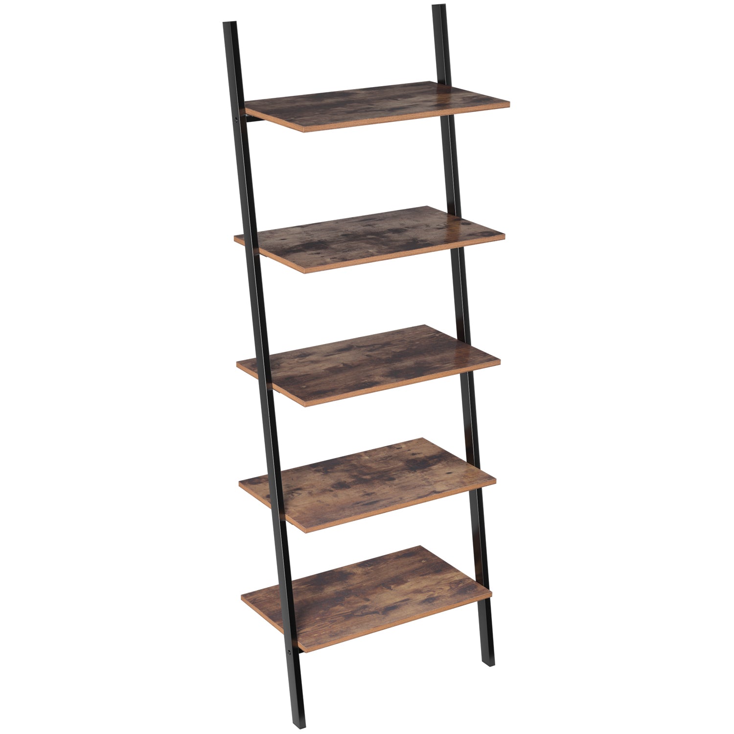 5 Tier Ladder Shelf Plant Flower Stand Leaning Wall Bookcase Storage Bookshelf Multipurpose Storage Organizer Display Rack