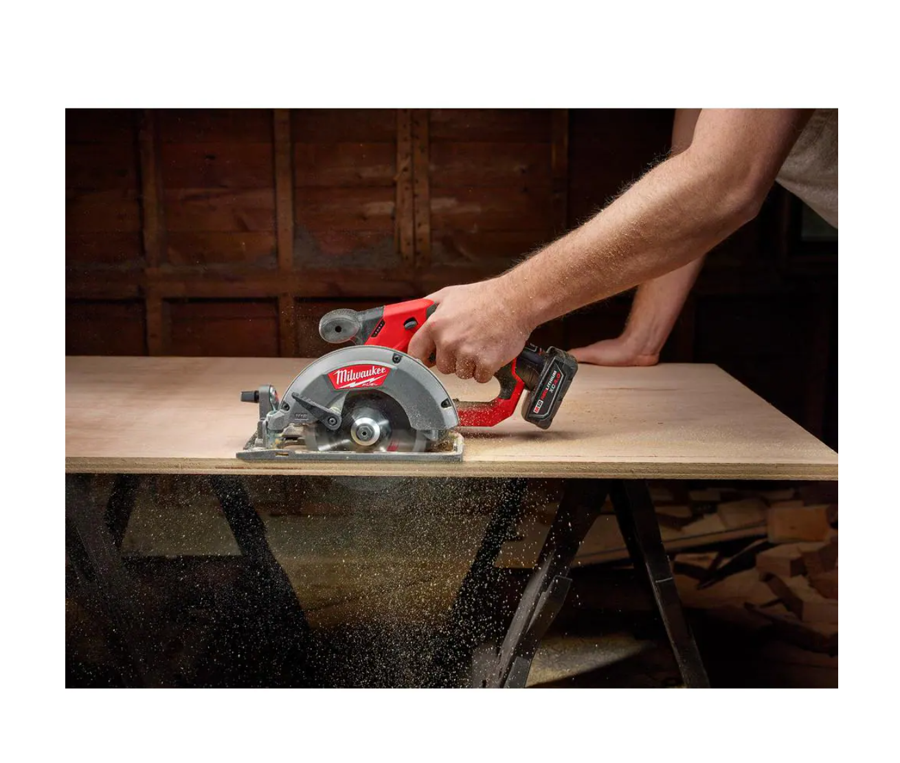 Milwaukee 2530-20-48-11-2440 M12 FUEL 12V Lithium-Ion Brushless 5-3/8 in. Cordless Circular Saw with 4.0 Ah M12 Battery