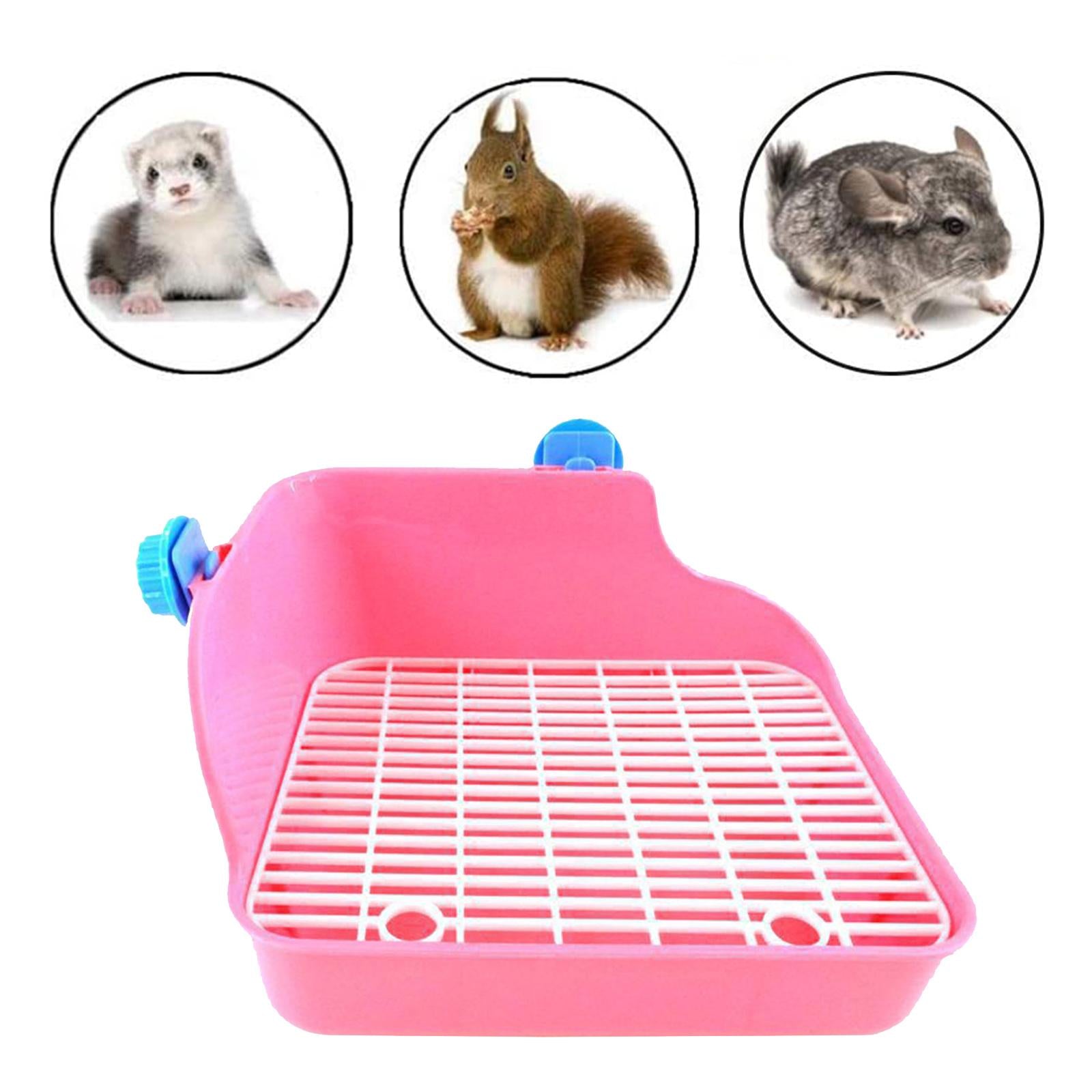 Rabbit Litter Box - Litter Box Cage Potty Trainer Rectangular Pink