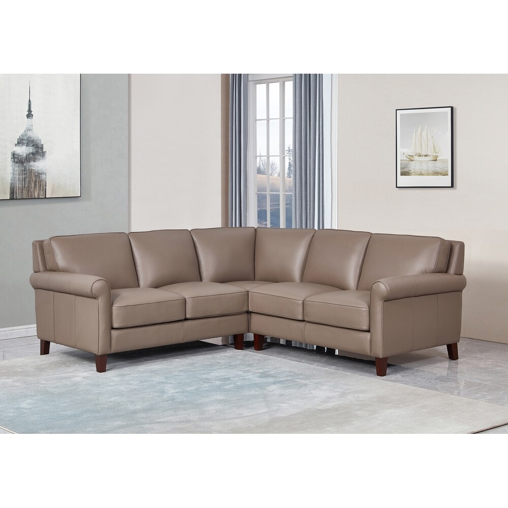 Hydeline Laguna Top Grain Leather Symmetrical Sectional