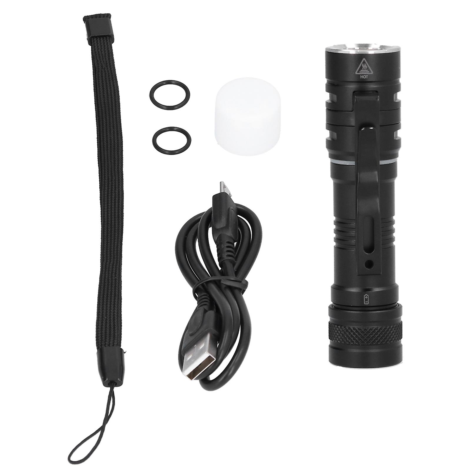 Outdoor Ip68 Waterproof Led Flashlight Portable Usb Rechargeable Torch Light With Clip