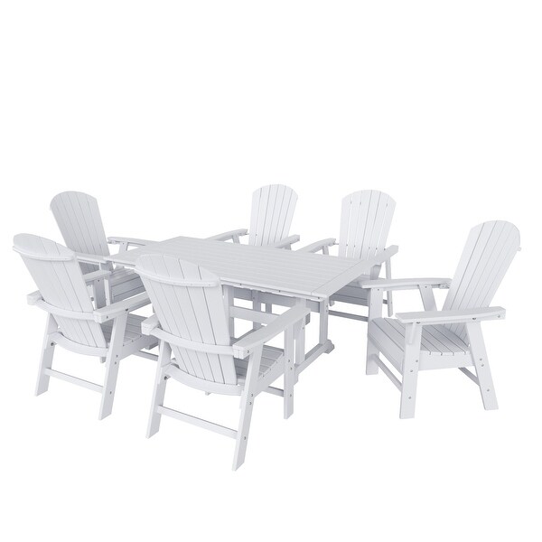 Polytrends Altura 7Piece Poly EcoFriendly All Weather Outdoor Dining Set with Armchairs