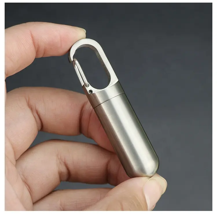 Stainless Steel Multifunctional Waterproof Full Sealed Pill Box Outdoor Hiking Hunting Bivouac Portable Hanging Pill Box