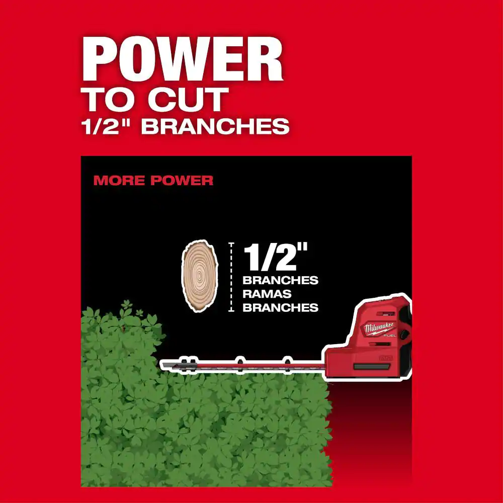 Milwaukee 2533-21 M12 FUEL 8 in. 12V Lithium-Ion Brushless Cordless Hedge Trimmer Kit with 4.0 Ah Battery and Charger