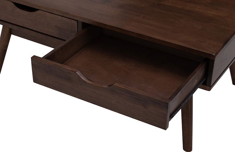 LAMAR Coffee Table with 2 Drawers 106cm - Walnut