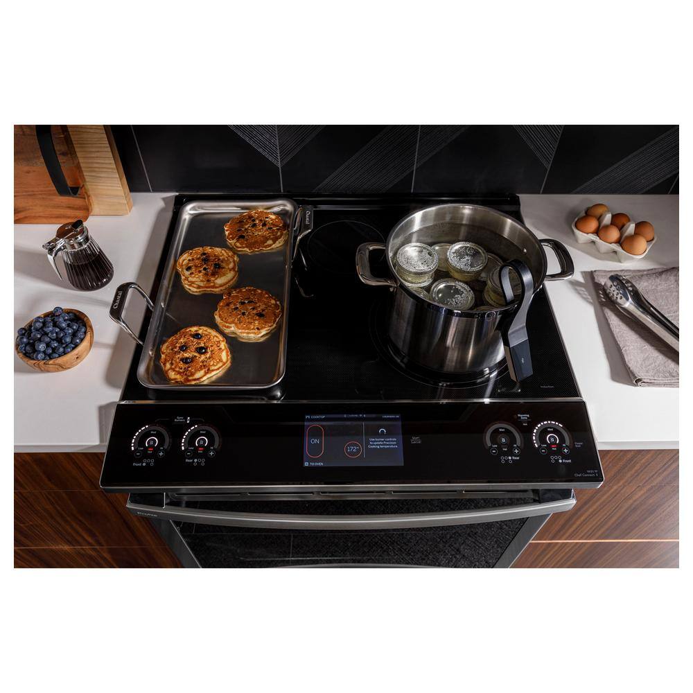 GE Profile Profile 30 in. 5.3 cu. ft. Smart Slide-In Induction Range with Self-Cleaning Convection Oven in Stainless Steel PHS93XYPFS