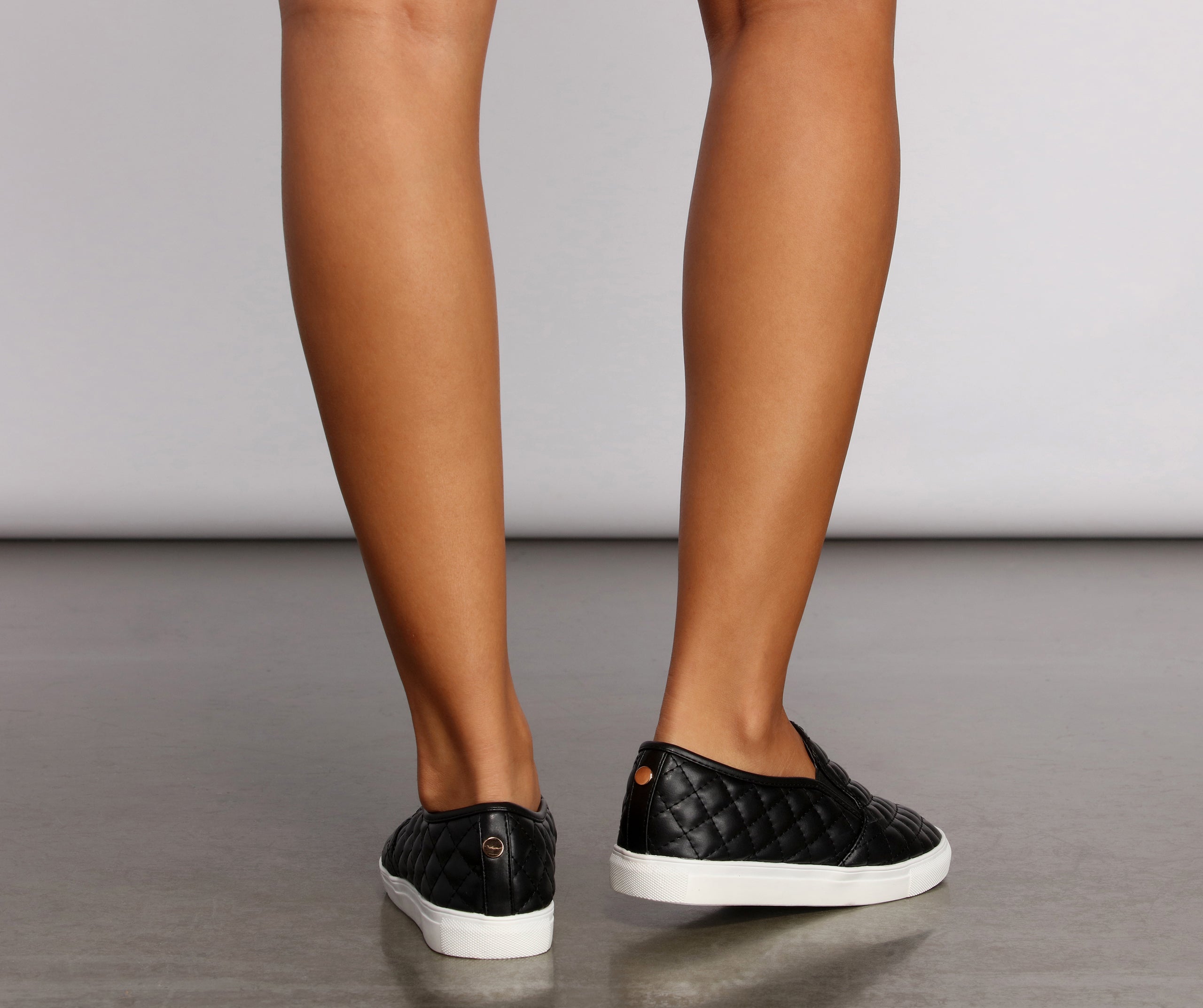 Casual Chic Quilted Faux Leather Sneakers