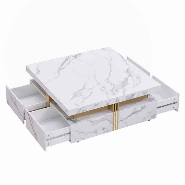 White Square Storage Coffee Table