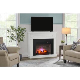 StyleWell Grantley 50 in. W Freestanding Electric Fireplace Mantel in White 150632