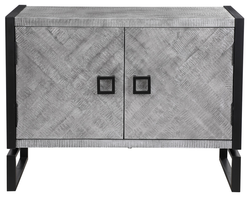 Uttermost Keyes 2 Door Gray Cabinet   Modern   Accent Chests And Cabinets   by Zin Home  Houzz