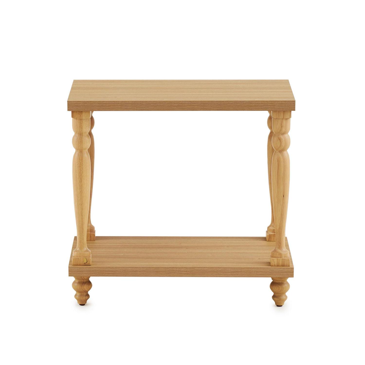 My Texas House Abbott Wood Side Table， Light Oak