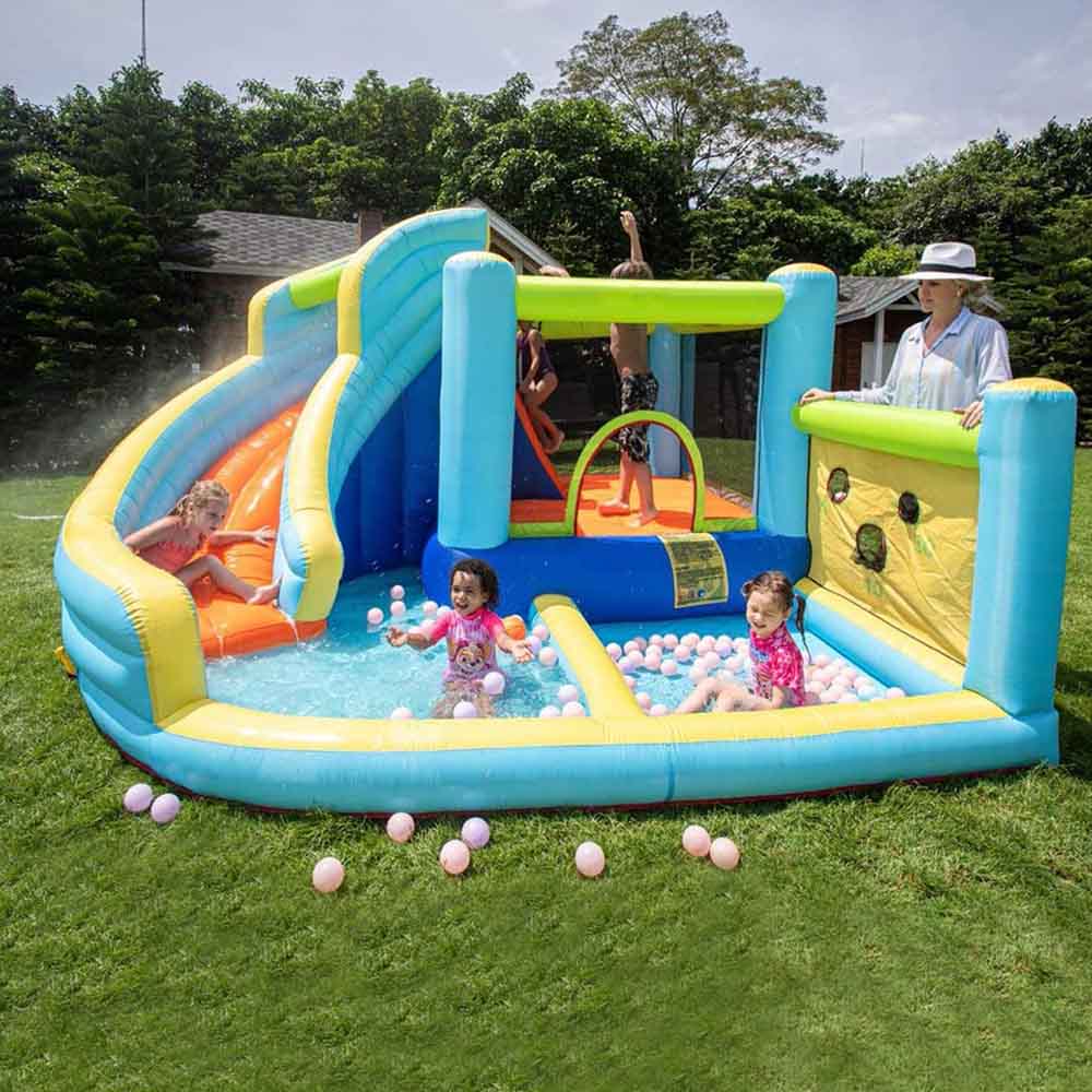 Seaich Inflatable Bounce House, Bouncer with Slide and Pool, Bounce House with High Flow Air Pump