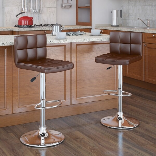 Strick and Bolton Campana Adjustable Leatherette Bar Stool (Set of 2)