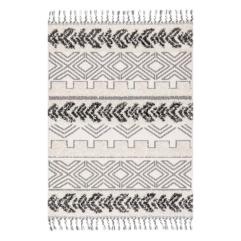 nuLOOM Zuri Shaggy Banded Tribal Rug