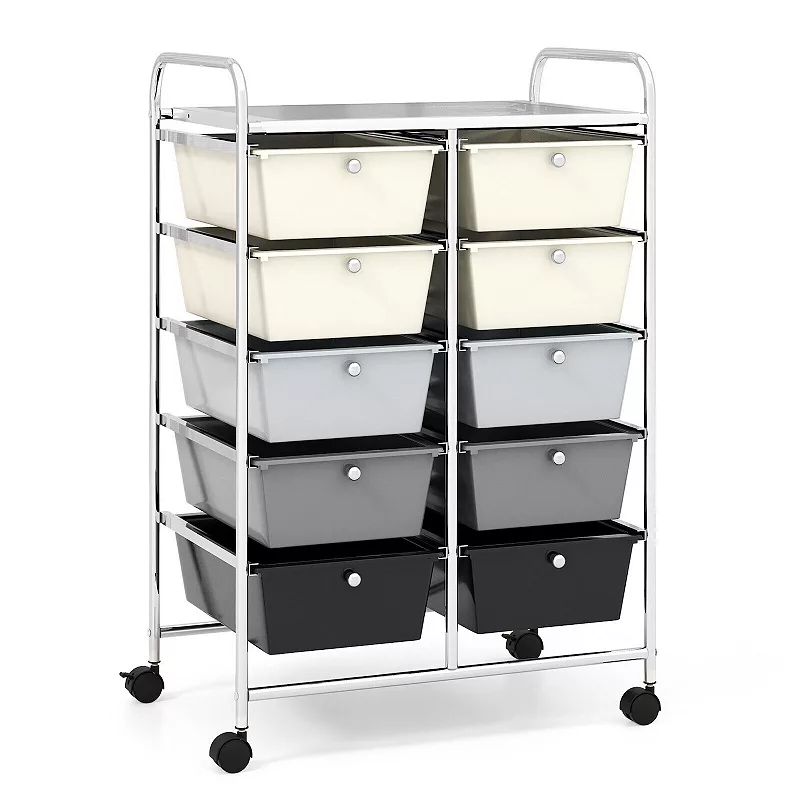 10-drawer Rolling Storage Cart