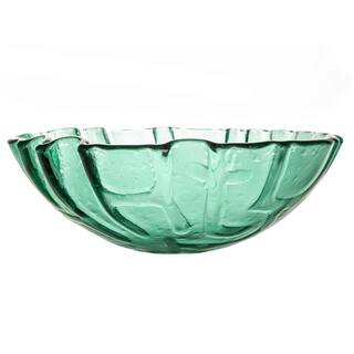 Eden Bath Free Form Wave Glass Vessel Sink in Green EB_GS53