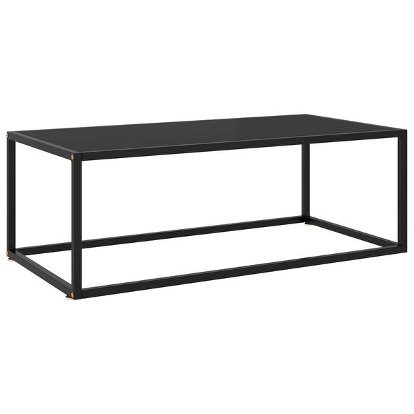 vidaXL Coffee Table Black with Black Glass 39.4