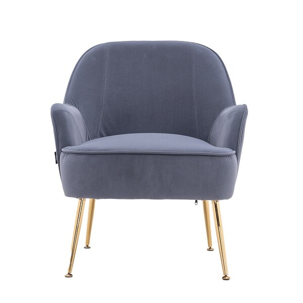 Modern Ergonomics Soft Velvet Fabric Material Accent Chair