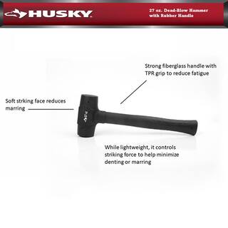 Husky 27 oz. Dead-Blow Hammer with Rubber Handle 99816