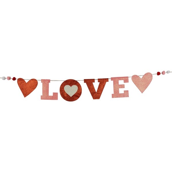 5' Glittered Love Valentine's Day Wall Banner Decoration