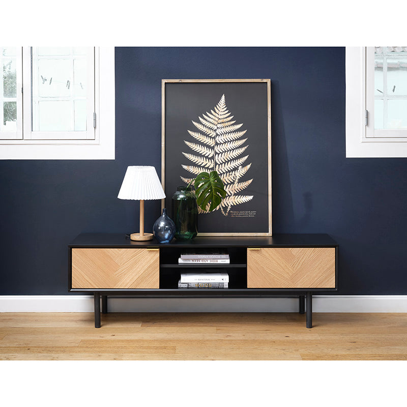 CALVI TV Entertainment Unit 1.6M - Natural & Black