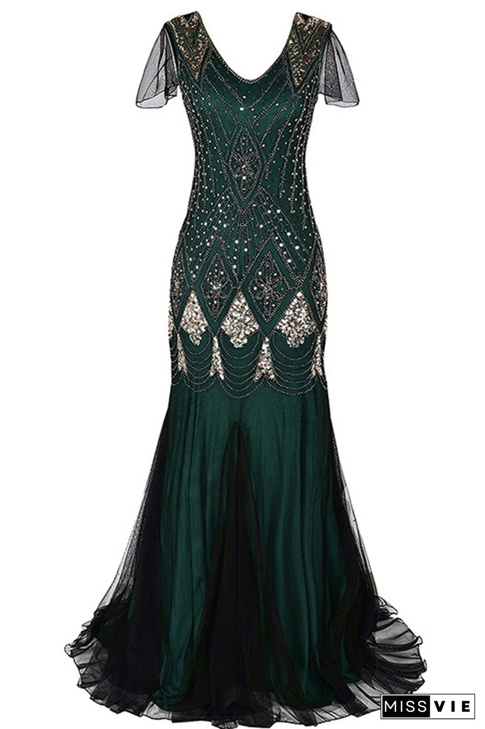 Sequin Lace Maxi Evening Dress Wholesale