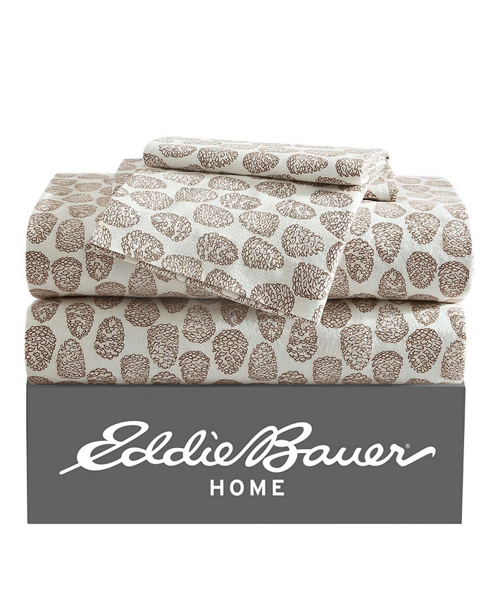 Eddie Bauer Little Creek Pine Cone Cotton Flannel Sheet Sets