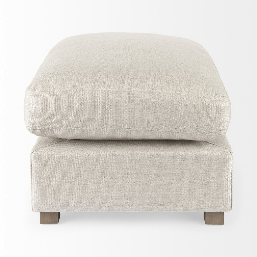 26 quotBeige Polyester And Brown Cocktail Ottoman   Footstools And Ottomans   by HomeRoots  Houzz