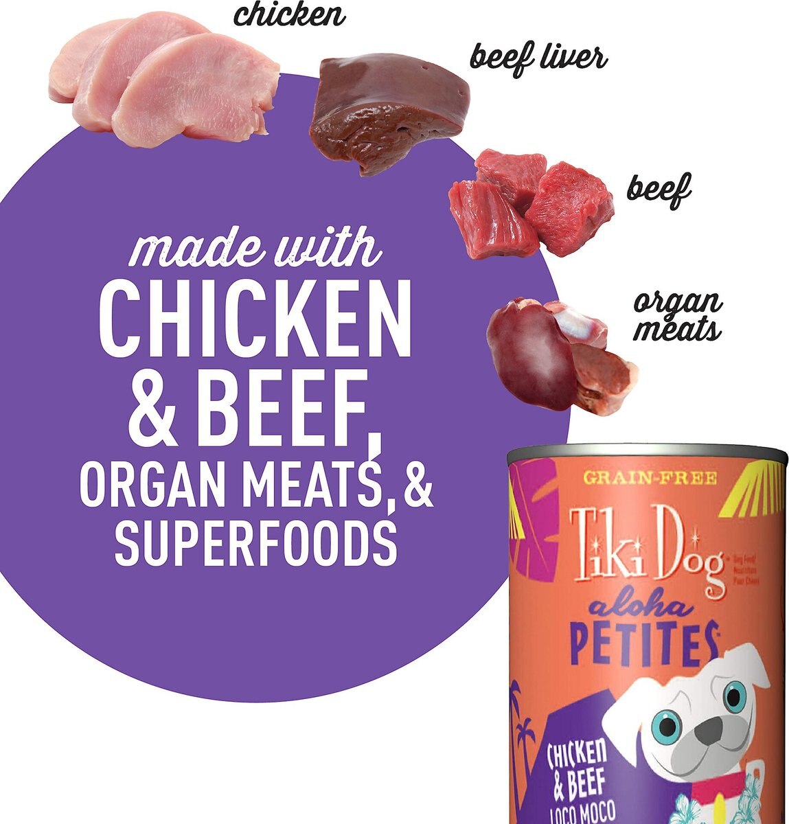 Tiki Dog Aloha Petites Chicken and Beef Loco Moco Grain-Free Dog Food