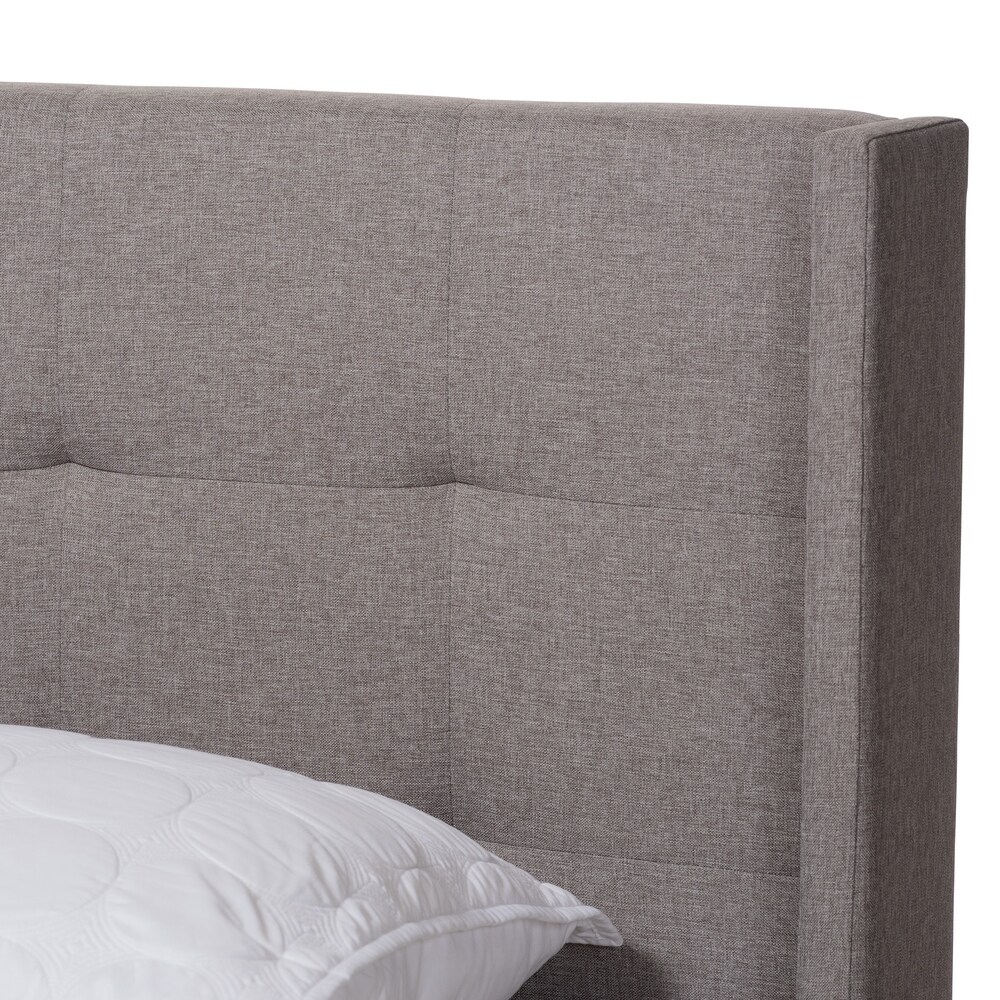 Contemporary Tufted Fabric Bed by Baxton Studio