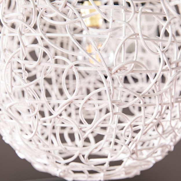 Horslipe Round Woven Pendant Shade White Southern Enterprises