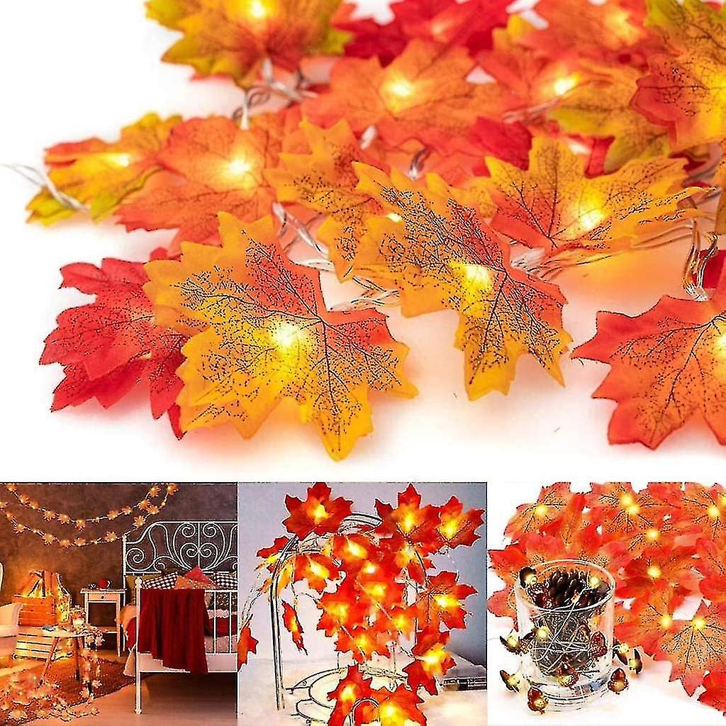 Maple Leaf Fairy Lights， 20led Autumn Garland Autumn Leaf Garland Autumn Decoration Autumn Maple Lea