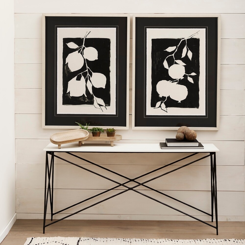 Lorlei Marble Top w/ Black Iron Base Console Table