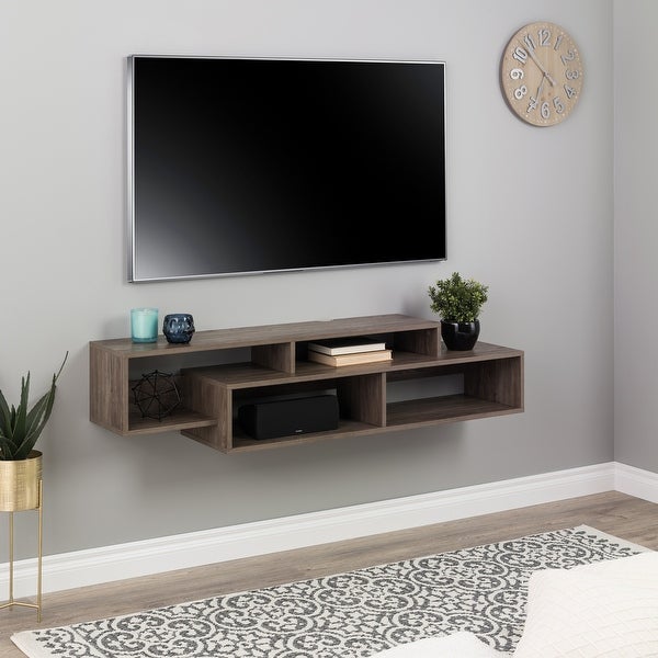 Prepac Modern Wall Mounted Media Console and Storage Shelf - 58