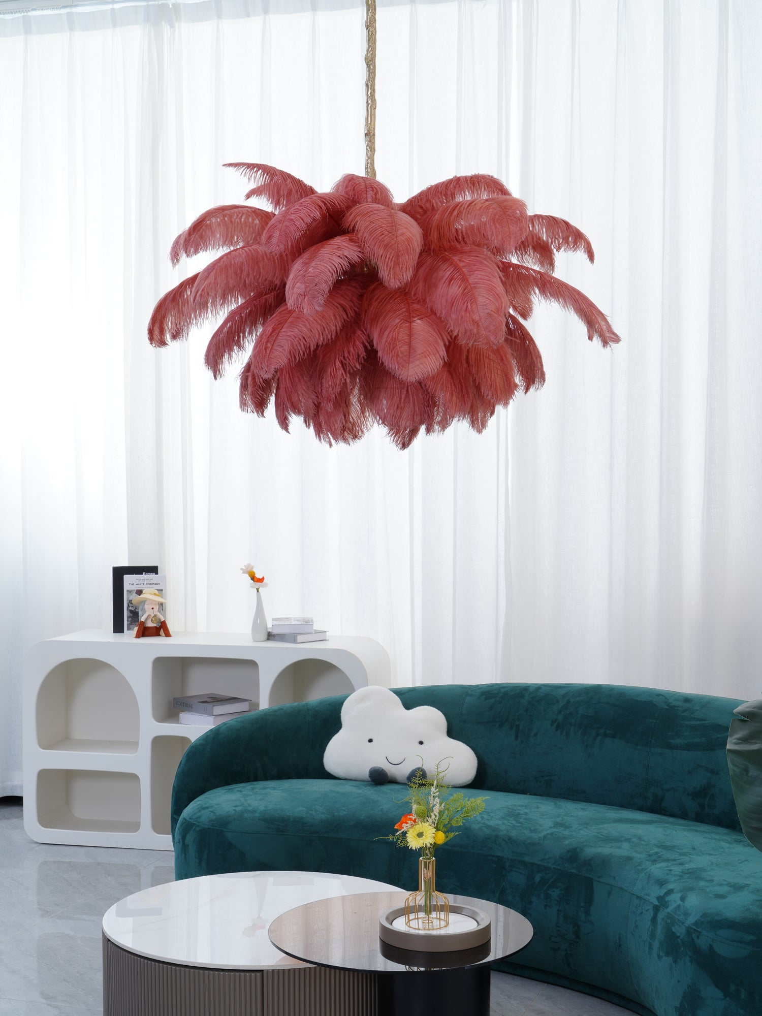 Ostrich Feather Chandelier