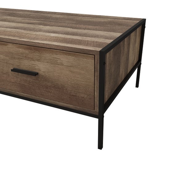 Modern Coffee Table With Drawers And Storage Shelves，Modern Furniture Decor，for Living Room Reception，Easy Assembly