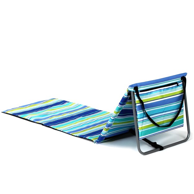 The Lakeside Collection Beach Lounger Portable Folding Chair Striped