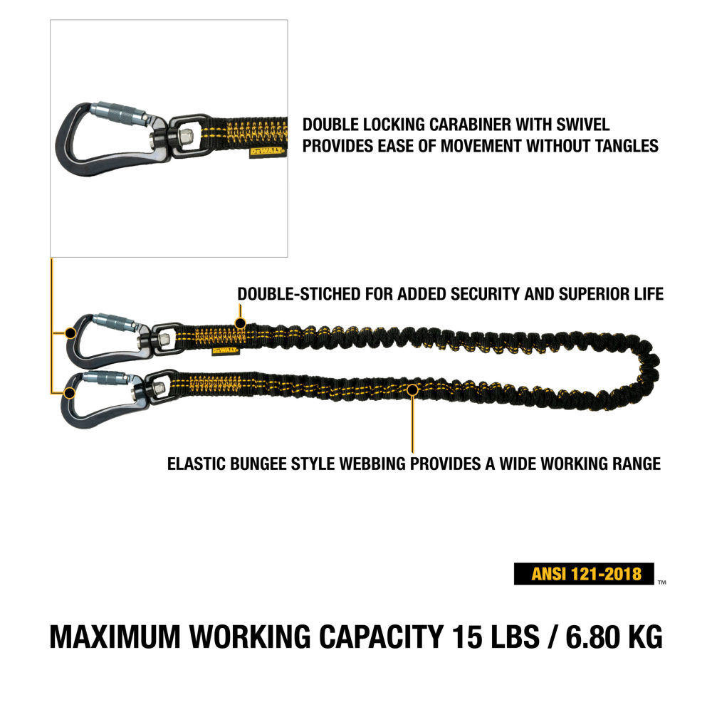 DW Power Tool Lanyard Dual Carabiner 75