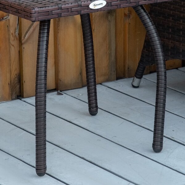 Outdoor PE Wicker Side Table，Rattan End Table