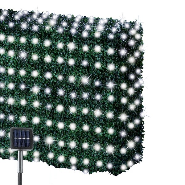 Outdoor Solar LED Christmas Net Lights with Steady or Flashing Modes