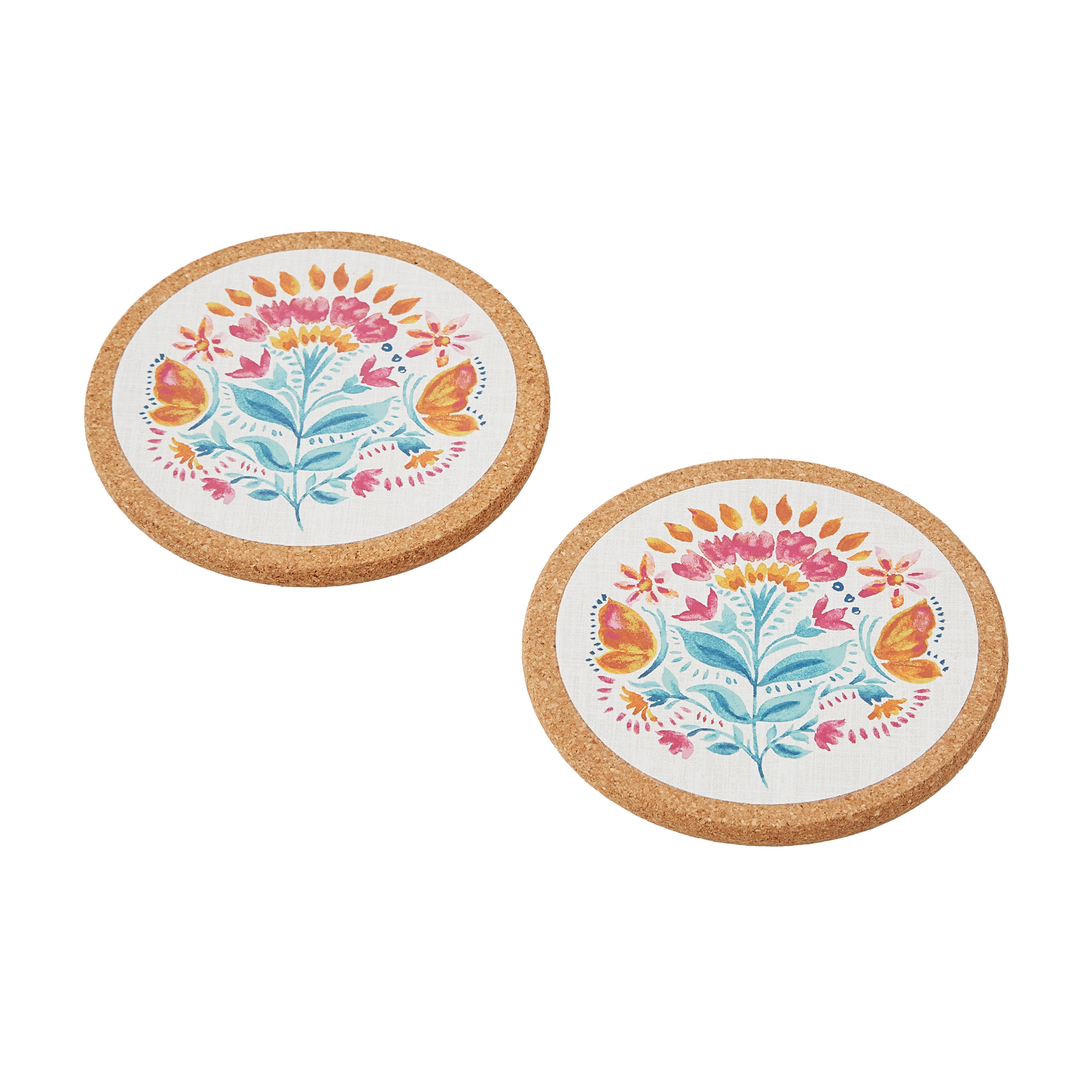 The Pioneer Woman Folk Geo 6-Piece Cork Coasters Set