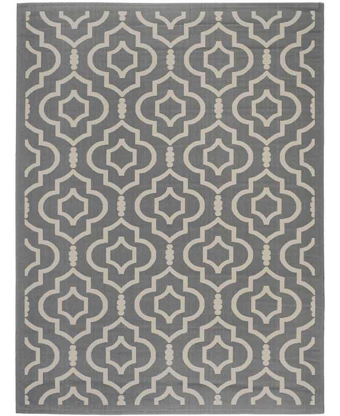 Safavieh Courtyard CY6926 Anthracite and Beige 5'3 x 7'7 Sisal Weave Outdoor Area Rug