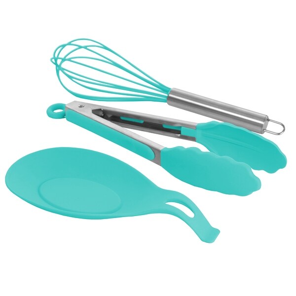 12 Piece Turquoise Silicone Cooking Utensils