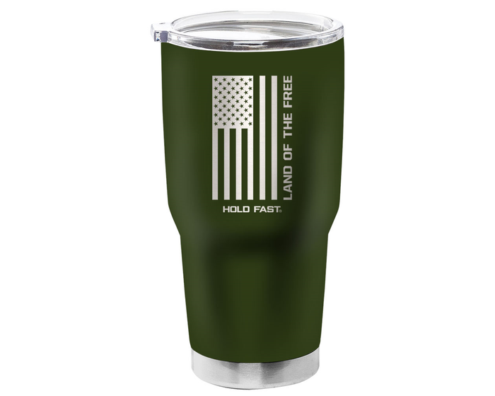 Kerusso Dual Wall Stainless Steel Land Of The Free Mug， 30 oz. - MUGS198