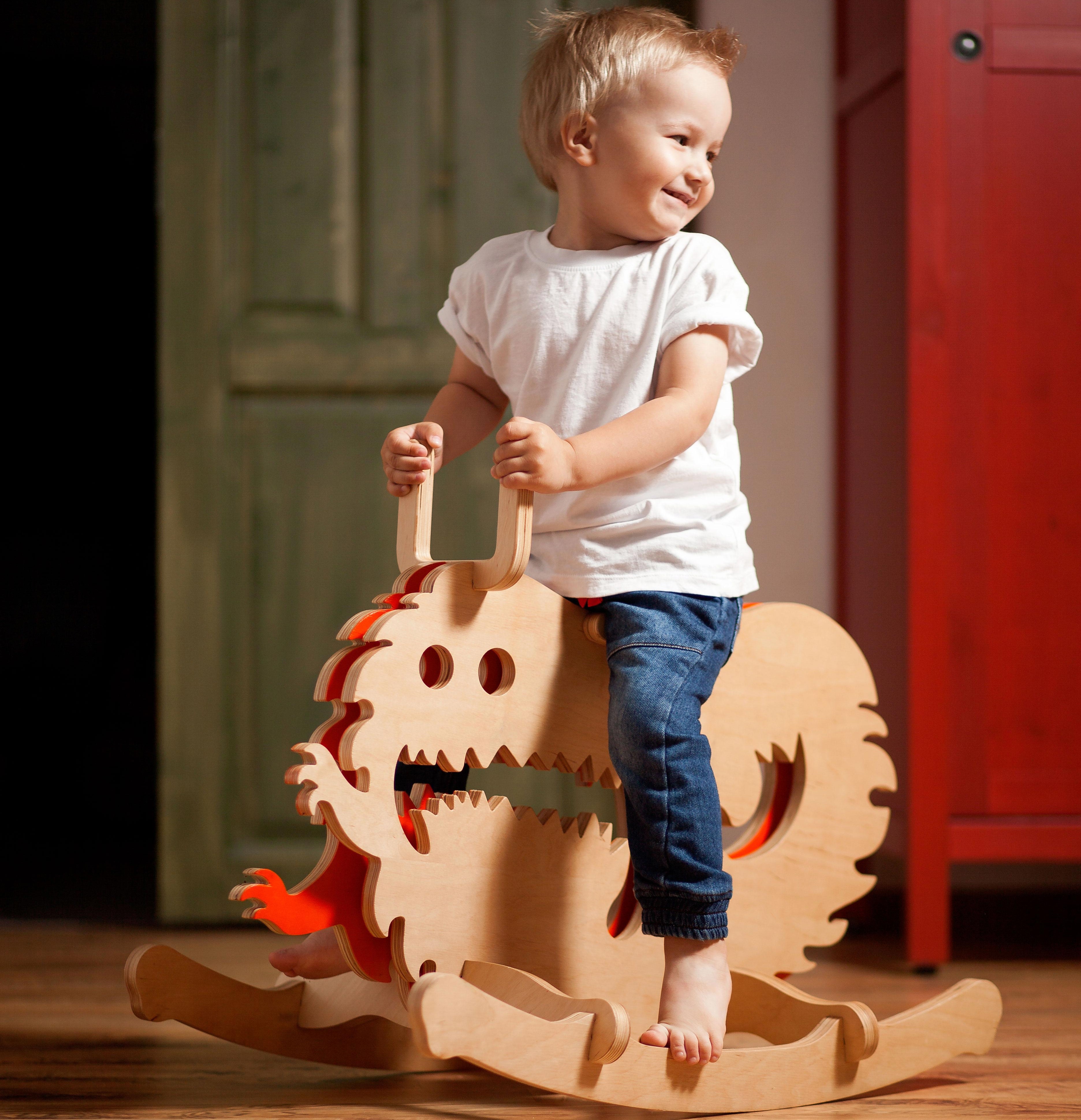 Monster, shark and octopus-shaped rocking horse