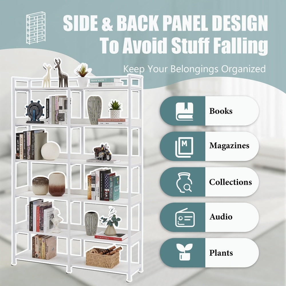 Bookshelf with MDF Boards Stainless Steel Frame