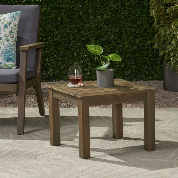 Minimalistic Style with Slat Designable Acacia Wood Side Table