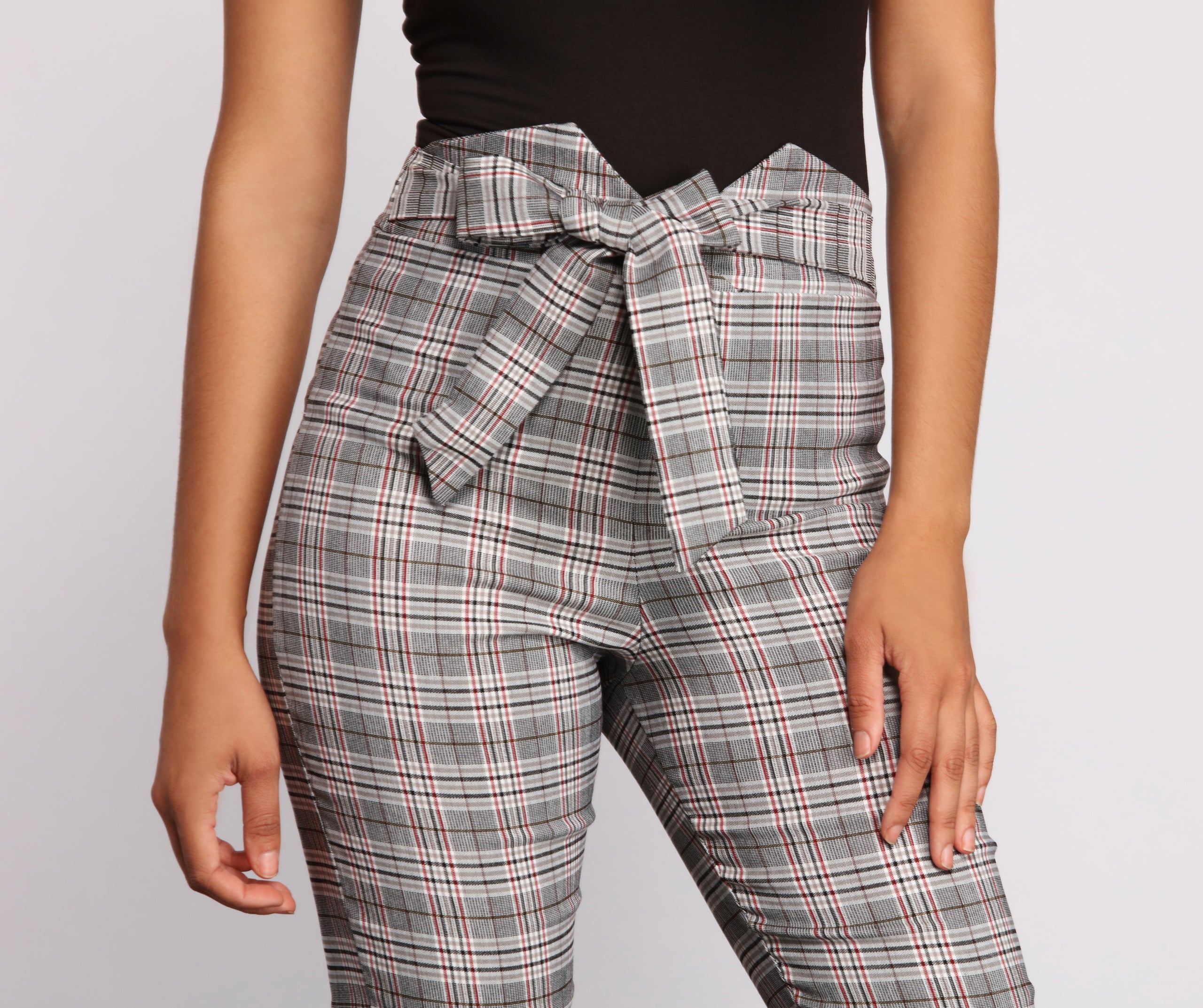 High Waist Plaid Perfection Skinny Pants