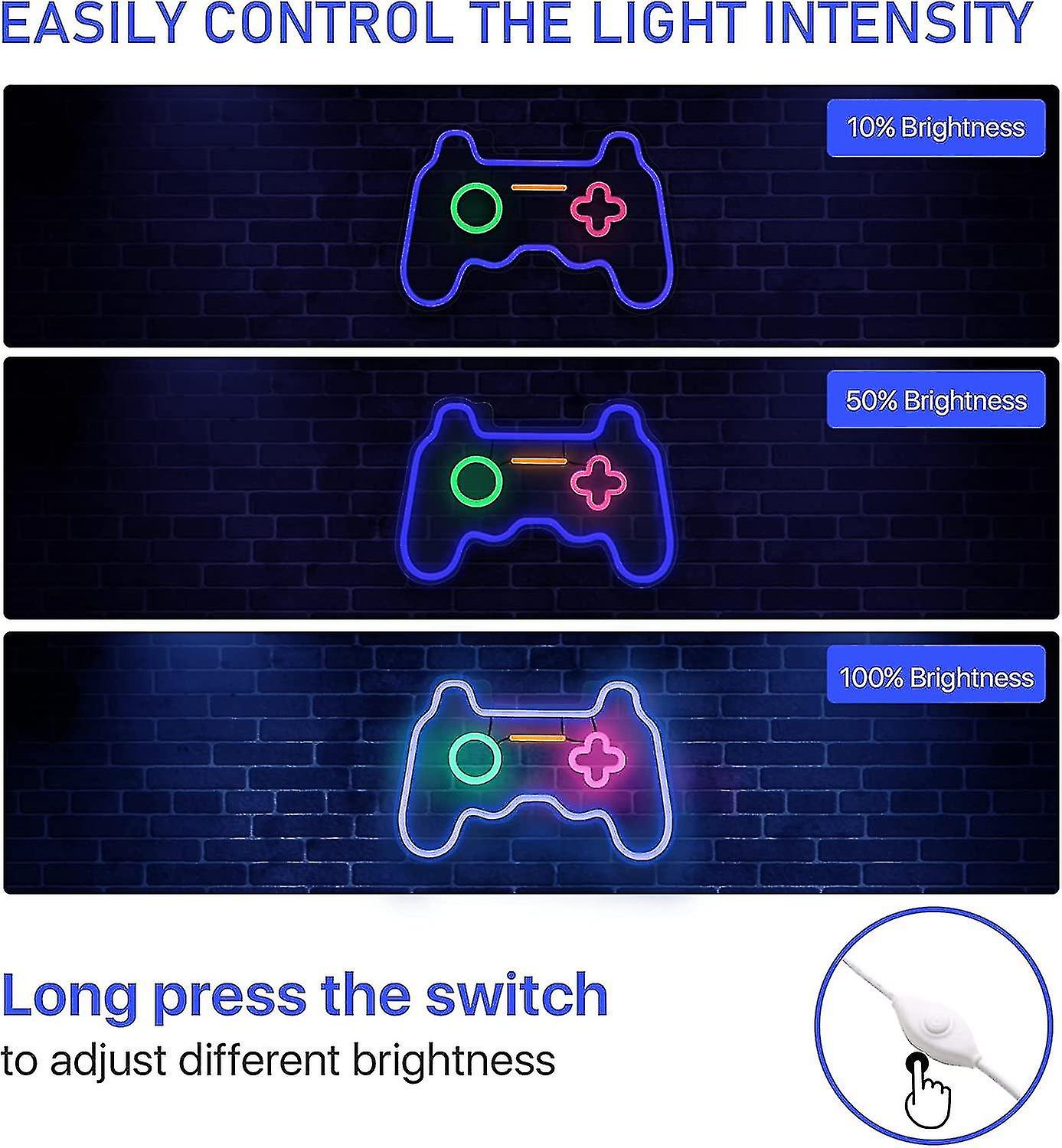 Neon Gamepad Neon Led Usb Powered Light Sign Decor Gaming Cool Neon For Bedroom Playroom Bar Kids Gift Party Decoration (blue) Betterlifefg Best